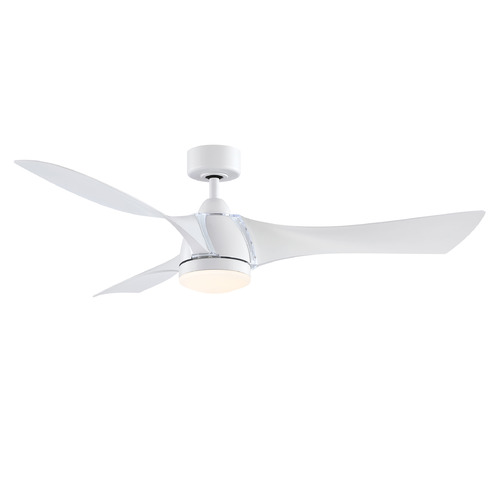 Fanimation Fans Klear Matte White LED Ceiling Fan with Light