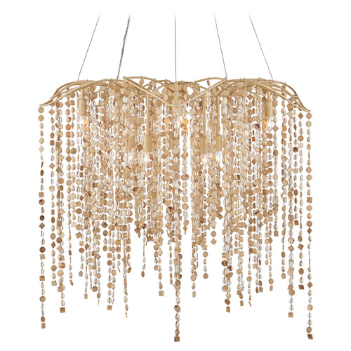 Currey and Company Kealia Natural Shell & Coco Cream LED Chandelier