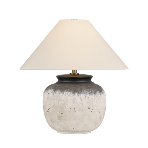 Troy Lighting Unearthed Patina Brass LED Table Lamp with Conical Shade