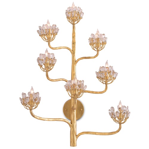 Currey and Company Lighting Currey and Company Marjorie Skouras Agave Americana Dark Gold Leaf Sconce 5000-0058
