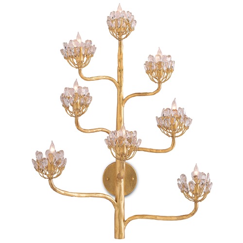Currey and Company Marjorie Skouras Agave Americana Dark Gold Leaf Sconce