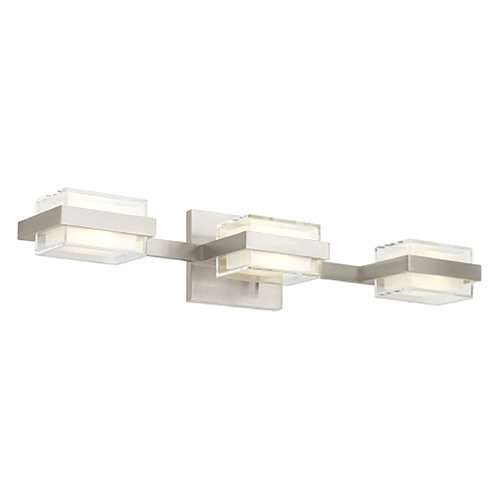 Visual Comfort Modern Collection Sean Lavin Kamden 3-Light 277V LED Bath Light in Nickel by Visual Comfort Modern 700BCKMD3SS-LED930-277