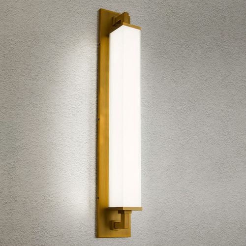 Modern Forms by WAC Lighting Modern Forms Gatsby Aged Brass LED Sconce 3000K 1437LM WS-53932-AB