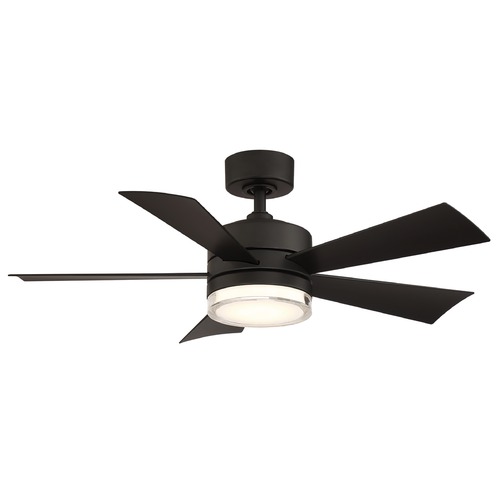 Modern Forms by WAC Lighting Modern Forms Wynd Matte Black LED Ceiling Fan with Light FR-W1801-42L-27-MB