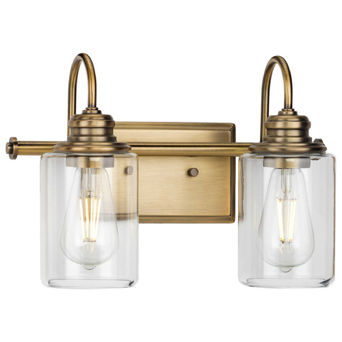 Progress Lighting Aiken Vintage Brass Bathroom Light