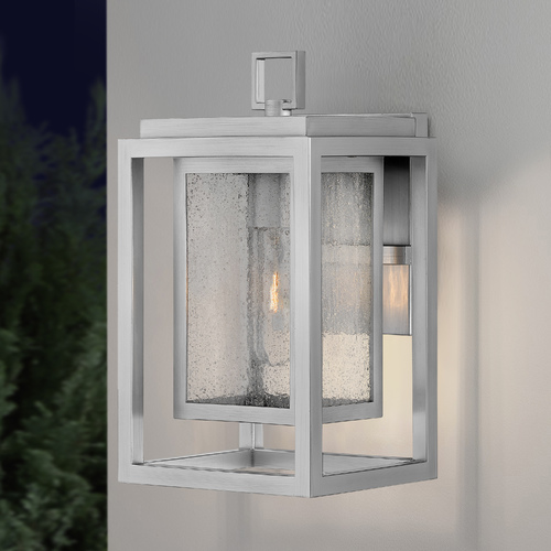 Republic 12-Inch Satin Nickel LED Outdoor Wall Light by Hinkley Lighting