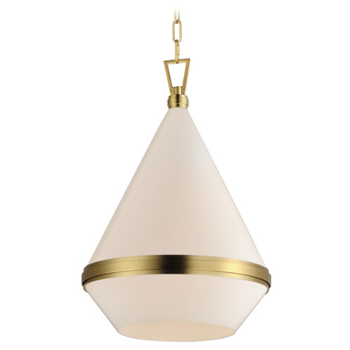 Maxim Lighting Giza Satin Brass Pendant Light with Conical Shade