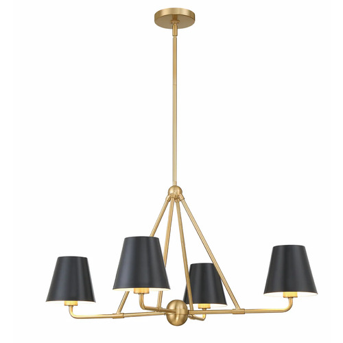 Crystorama Lighting Xavier 4-Light Chandelier in Vibrant Gold by Crystorama Lighting XAV-B9304-VG