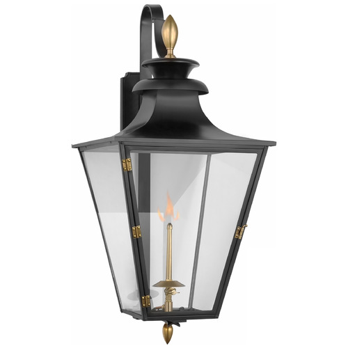 Visual Comfort Signature Collection Chapman & Myers Albermarle Gas Lantern in Black by VC Signature CHO2436BLKCG