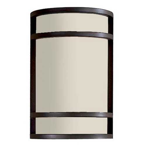 Modern Outdoor Wall Light with White Glass in Oil Rubbed Bronze by Minka Lavery