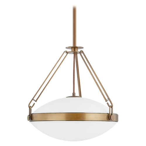 Troy Lighting Kade Patina Brass LED Pendant Light with Oval Shade