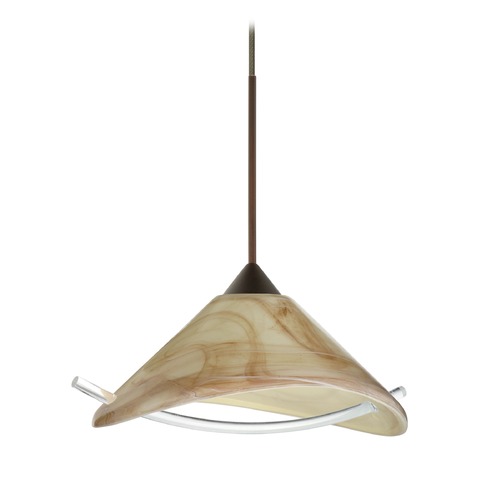 Besa Lighting Hoppi Bronze Mini-Pendant Light with Conical Shade