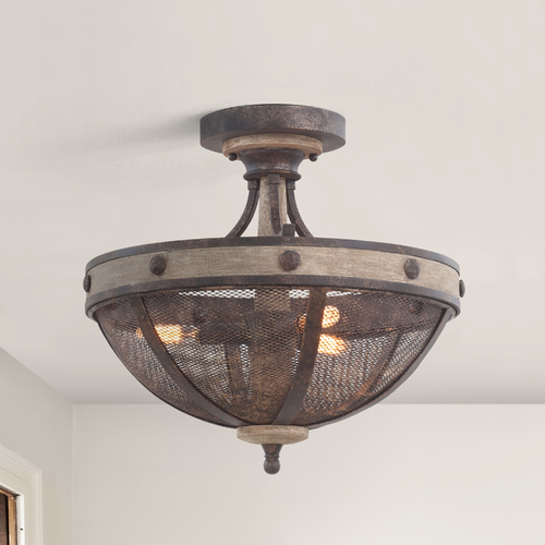 Coronado Florence Gold Semi-Flush Mount Light by Kalco Lighting