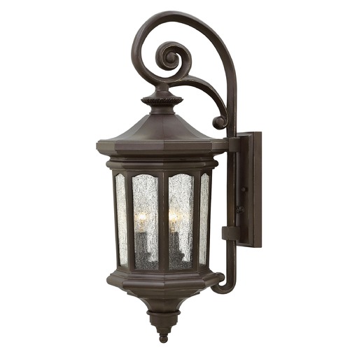 Seeded Glass LED Outdoor Wall Light Bronze 25.75 Inches Tall by Hinkley Lighting