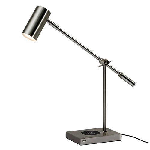 Adesso Home Collette Brushed Steel LED Swing Arm Lamp