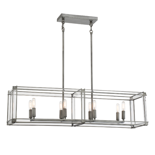 Langen Square 8-Light Linear Light in Antique Nickel by Minka Lavery