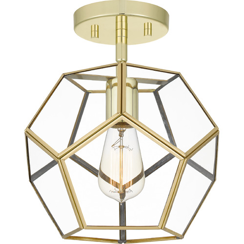 Quoizel Lighting Kinslee Semi-Flush Mount in Polished Brass by Quoizel Lighting QSF5593B