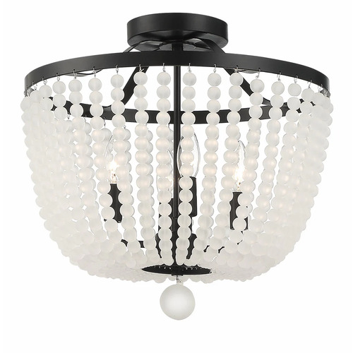 Rylee 16.50-Inch Semi-Flush in Matte Black by Crystorama Lighting