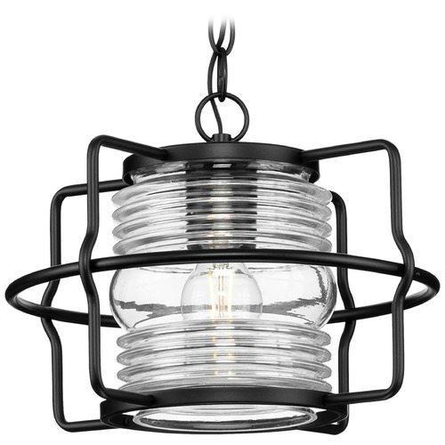 Progress Lighting Keegan Matte Black Outdoor Hanging Light