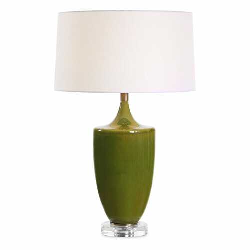 Adela Table Lamp in Moss Green & Brass by Uttermost Lighting