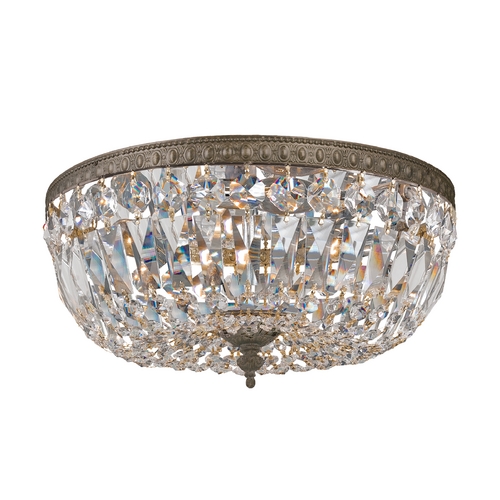 Crystorama Lighting Richmond Crystal Flush Mount in English Bronze by Crystorama Lighting 712-EB-CL-SAQ