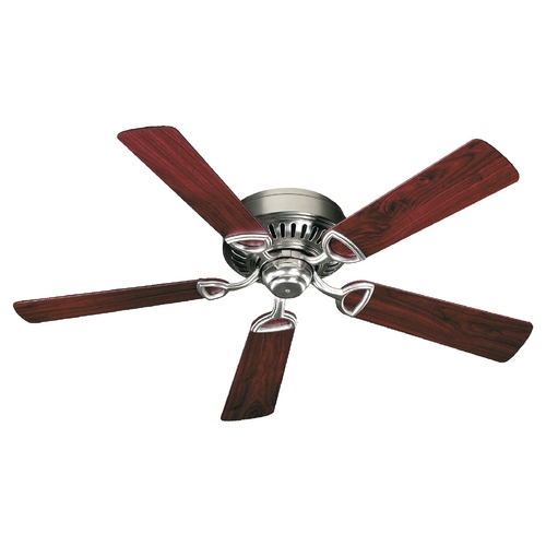 Medallion Satin Nickel Ceiling Fan Without Light by Quorum Lighting