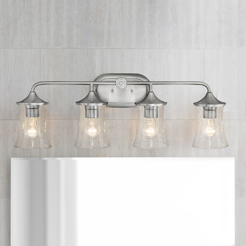 Hinkley Thistledown 4-Light Brushed Nickel Bathroom Light by Hinkley Lighting 51804BN-CL