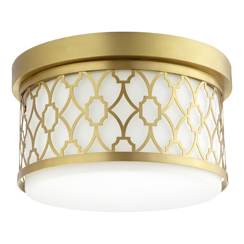 Quorum Lighting Aged Brass Flush Mount by Quorum Lighting 344-12-80