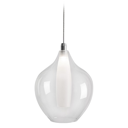 Kuzco Lighting Modern Chrome LED Mini Pendant with Clear and Frosted Shade 3000K 170LM by Kuzco Lighting PD3007