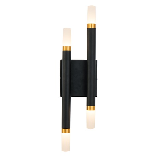 Kuzco Lighting Draven Black & Gold Brushed LED Sconce by Kuzco Lighting WS19705-BK