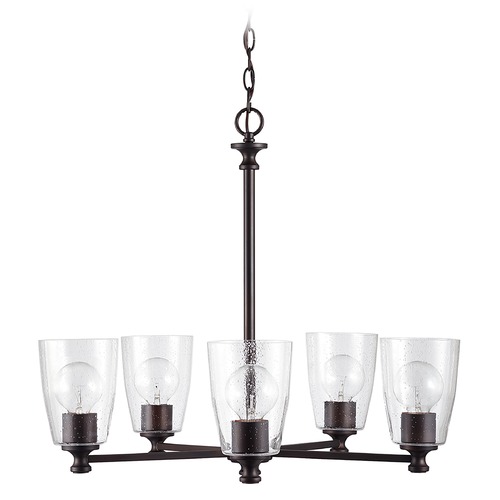 HomePlace by Capital Lighting HomePlace Myles Bronze 5-Light Chandelier with Clear Seeded Glass 440951BZ-506