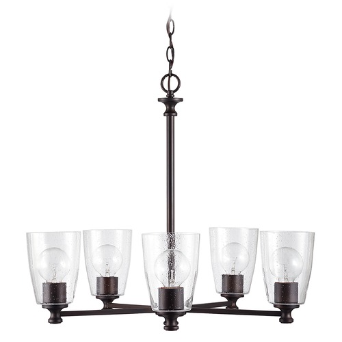 HomePlace by Capital Lighting Myles Bronze 5-Light Chandelier with Clear Seeded Glass by HomePlace by Capital Lighting 440951BZ-506