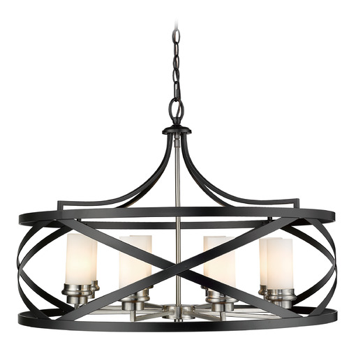 Z-Lite Malcalester Matte Black & Brushed Nickel Pendant by Z-Lite 481P30-MB-BN