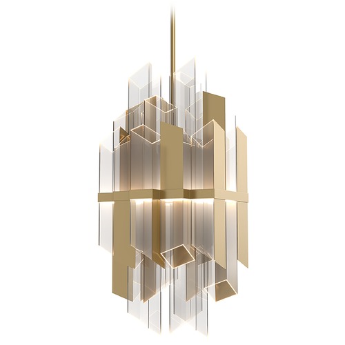Rowland Titanium Gold LED Pendant by Alora Lighting