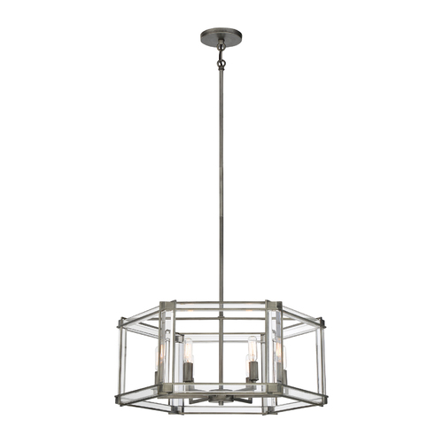 Langen Square 6-Light Chandelier in Antique Nickel by Minka Lavery