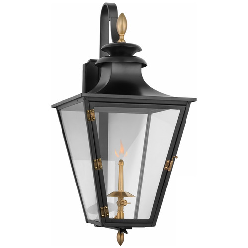 Visual Comfort Signature Collection Chapman & Myers Albermarle Gas Lantern in Black by VC Signature CHO2435BLKCG