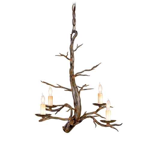 Currey and Company Lighting Treetop 18-Inch Chandelier in Old Iron by Currey & Company 9307