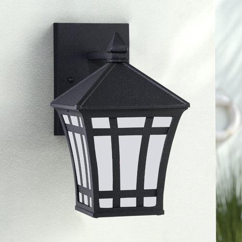 Herrington 10-Inch Outdoor Wall Light in Black by Generation Lighting