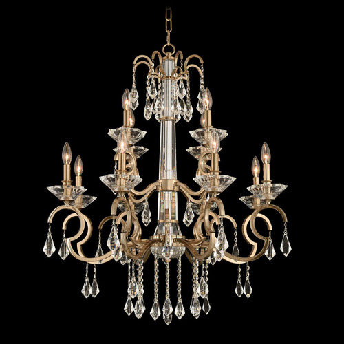 Allegri Crystal Valencia Brushed Champagne Gold Crystal Chandelier