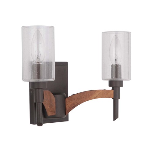 Craftmade Lighting Tahoe Double Wall Sconce in Espresso & Whiskey Barrel by Craftmade Lighting 40302-ESPWB