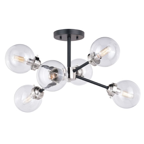 Vaxcel Lighting Orbit Semi-Flush Mount in Satin Nickel & Oil Rubbed Bronze by Vaxcel Lighting C0132