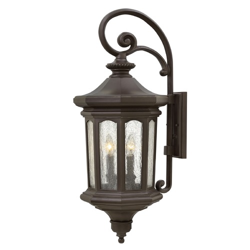Seeded Glass LED Outdoor Wall Light Bronze 31.5 Inches Tall by Hinkley Lighting