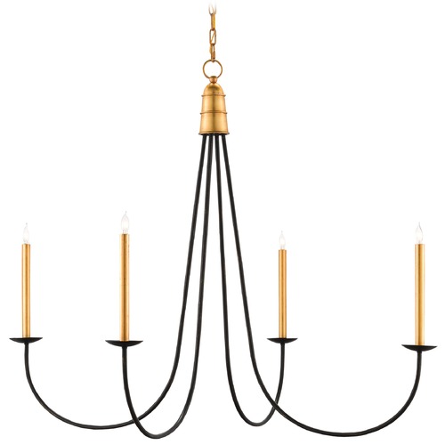 Currey and Company Lighting Ogden 44.5-Inch in Chinois Antique Gold Leaf/Black by Currey & Company 9000-0233