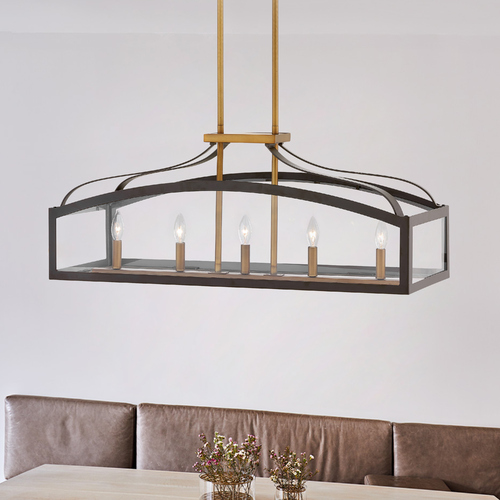 Hinkley Clarendon 5-Light in Bronze & Heirloom Brass Chandelier by Hinkley Lighting 3416BZ