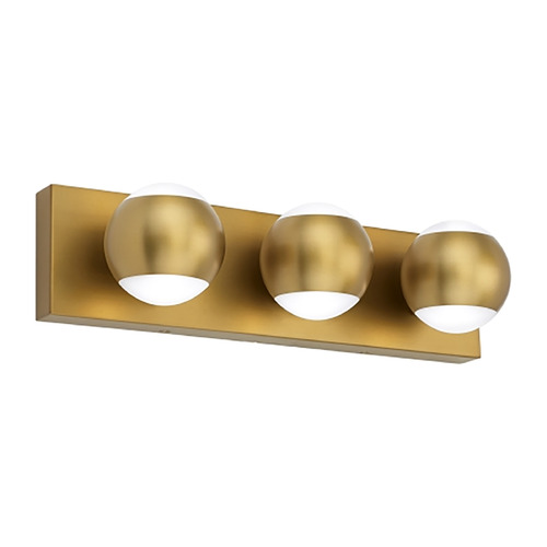 Visual Comfort Modern Collection Oko LED 3-Light Bath Light in Aged Brass by Visual Comfort Modern 700BCOKO3R-LED930