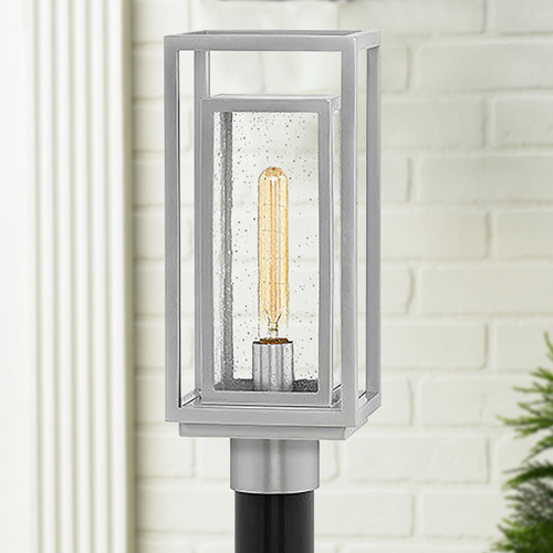 Republic Satin Nickel LED Post Light by Hinkley Lighting