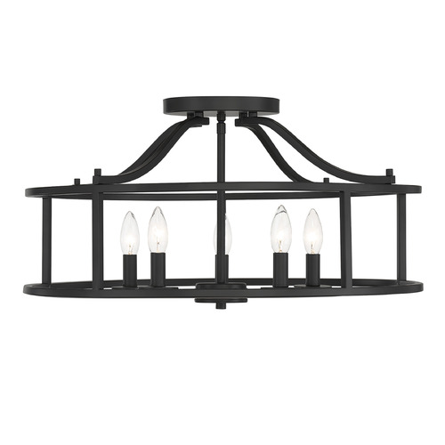 Savoy House Lighting Matte Black Semi-Flushmount Light