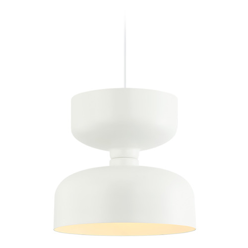 Matteo Lighting Matteo Lighting Pedestal White Pendant Light with Bowl / Dome Shade C71101WH