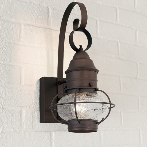 Seeded Glass Outdoor Wall Light Bronze Designers Fountain Lighting