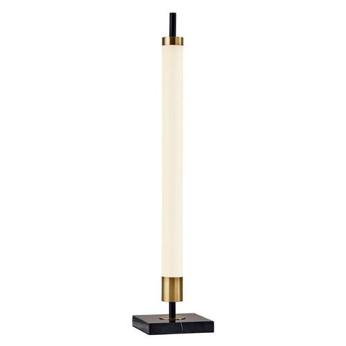 Adesso Home Piper Black and Antique Brass LED Table Lamp with Cylindrical Shade